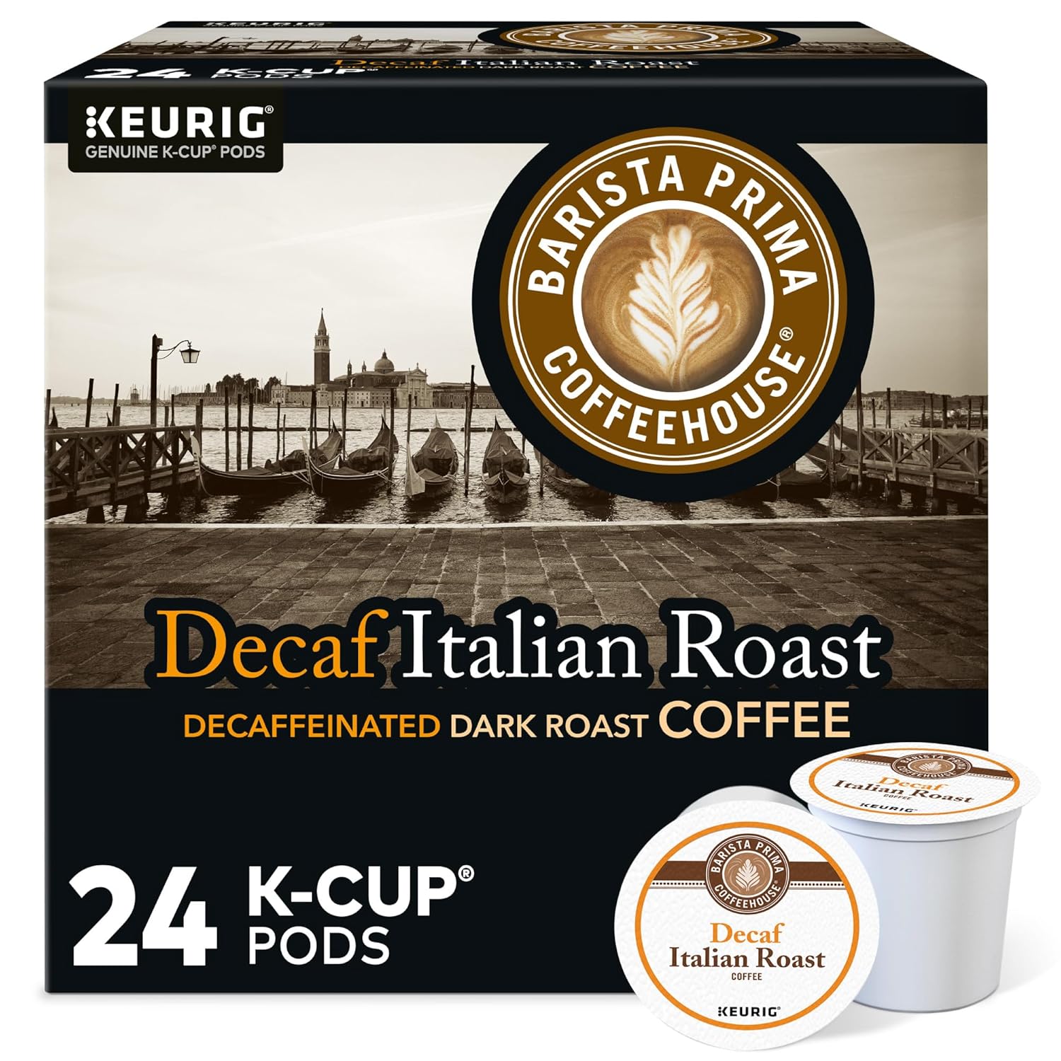Barista Prima Italian Roast Decaf K-Cup Pods for Coffee Lovers