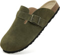 Dumalum Suede Clogs for Women and Men - Adjustable Cork Footbed refer