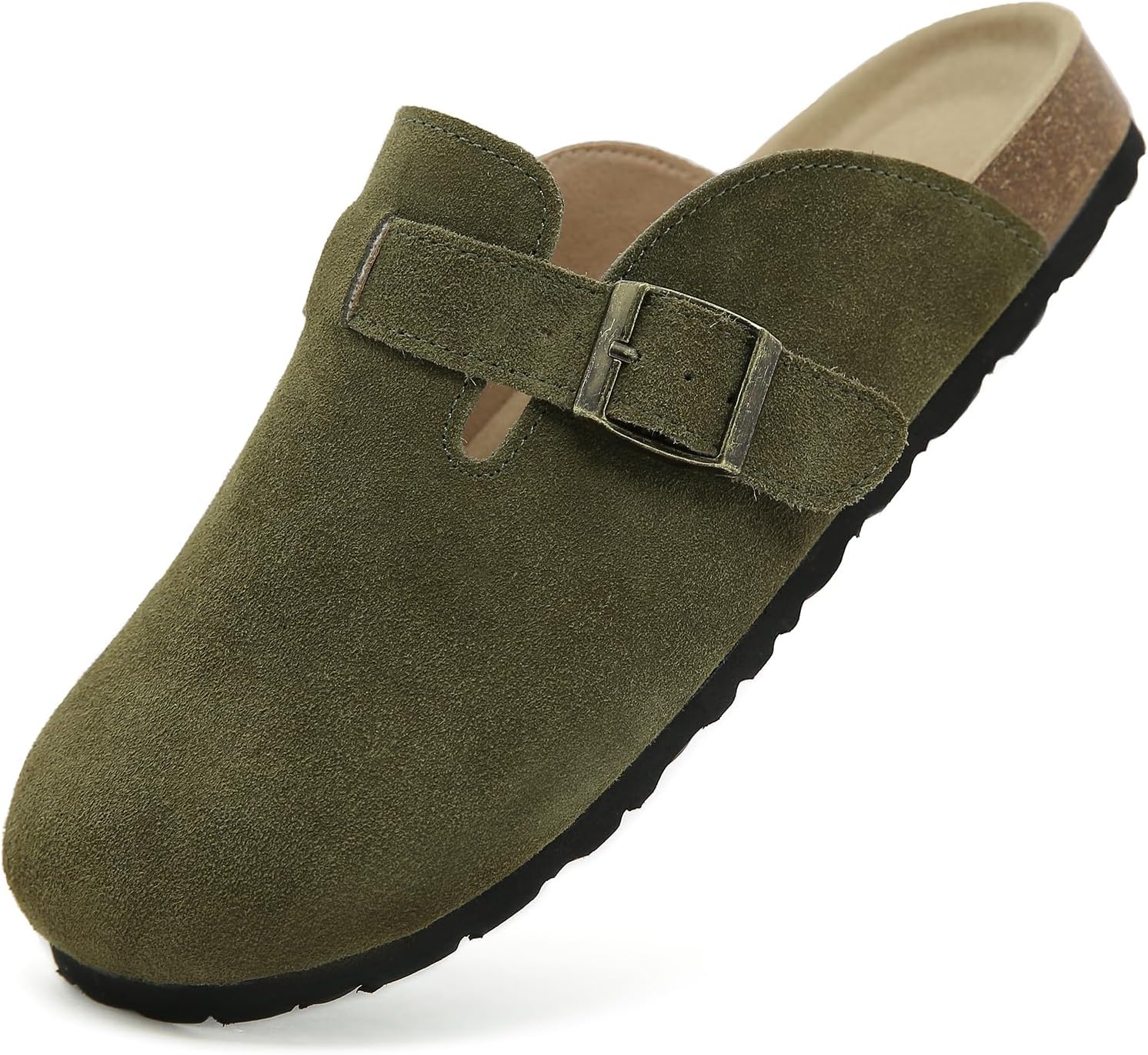 Dumalum Suede Clogs for Women and Men - Adjustable Slip-on Mules