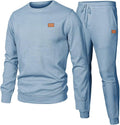 Men's 2 Piece Sweatsuits Outfits Casual Crewneck Jacquard Tracksuit