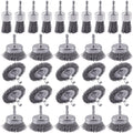 30 Pack Carbon Steel Wire Wheel Brush Set - Rust & Paint Removal