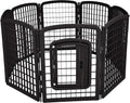 8-Panel Octagonal Plastic Pet Pen Enclosure - Secure 34in Gate