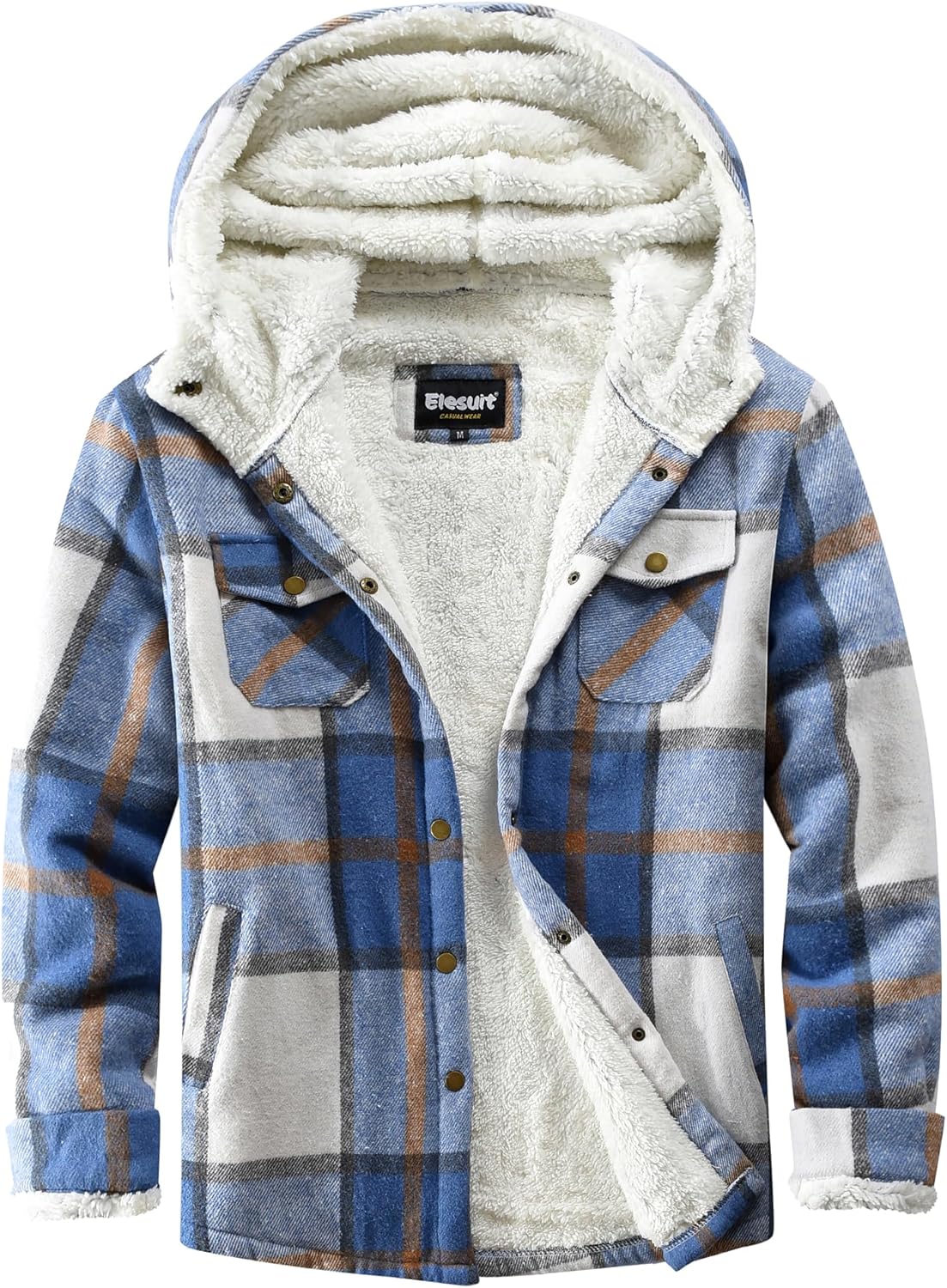 Elesuit Women's Fleece Flannel Jacket for Cozy Fall Style