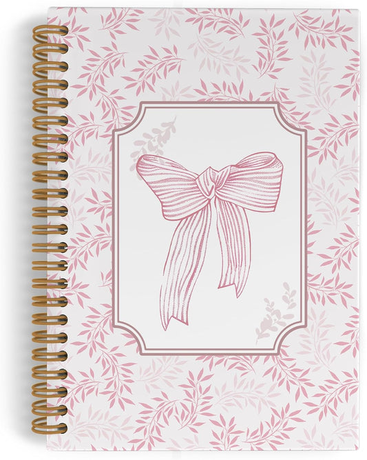 Preppy Pink Spiral Notebook ~ College Ruled, 5.5 x 8.3 ~ QLMX