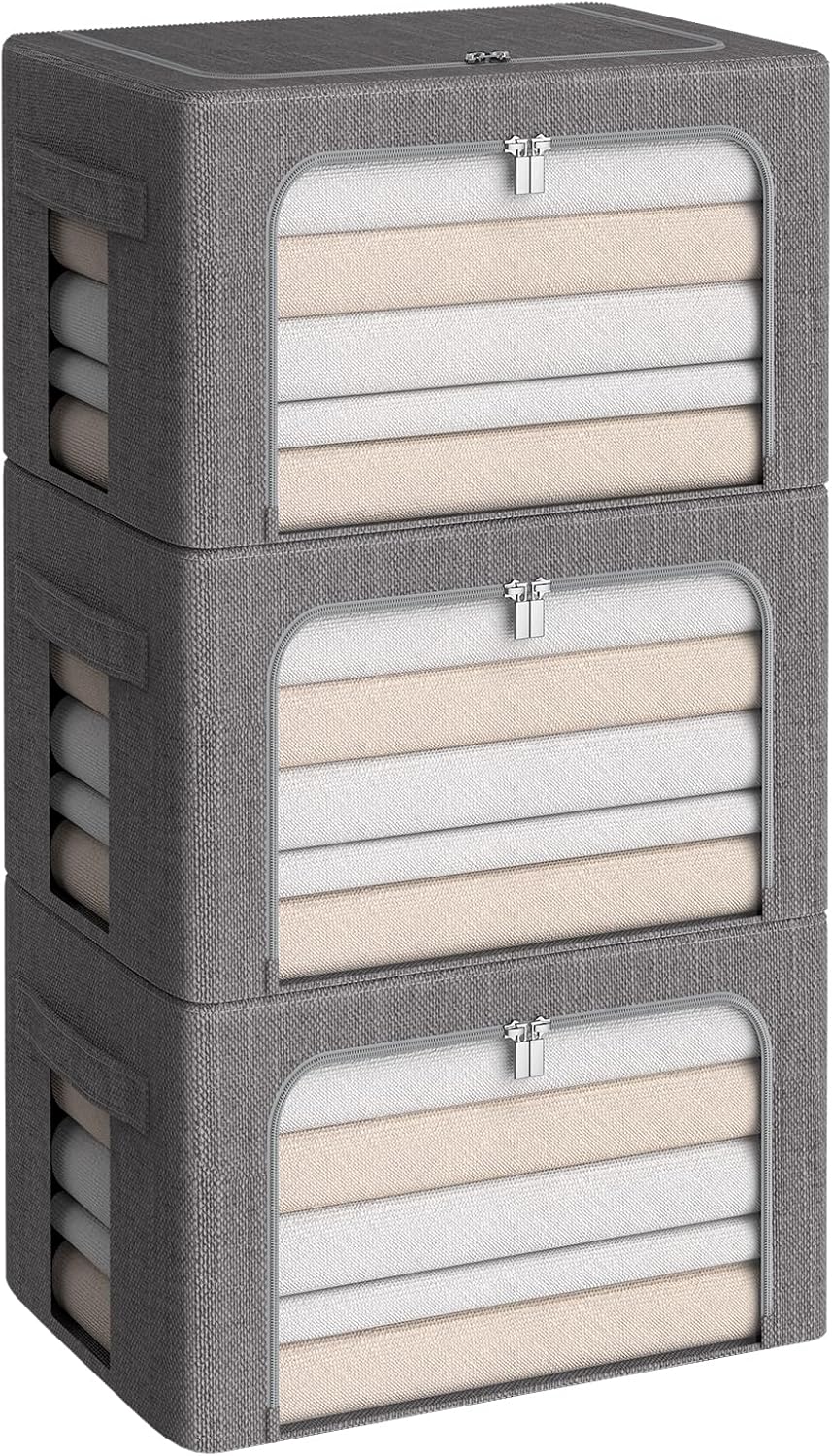 Foldable Storage Bins with Clear Window Design for Easy Access
