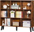 10 Cube Bookshelf 3 Tier Modern Wide Bookcase - Large Storage Shelf