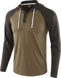 Mens Casual Athletic Fit Lightweight Henley Hoodie - Active Jersey