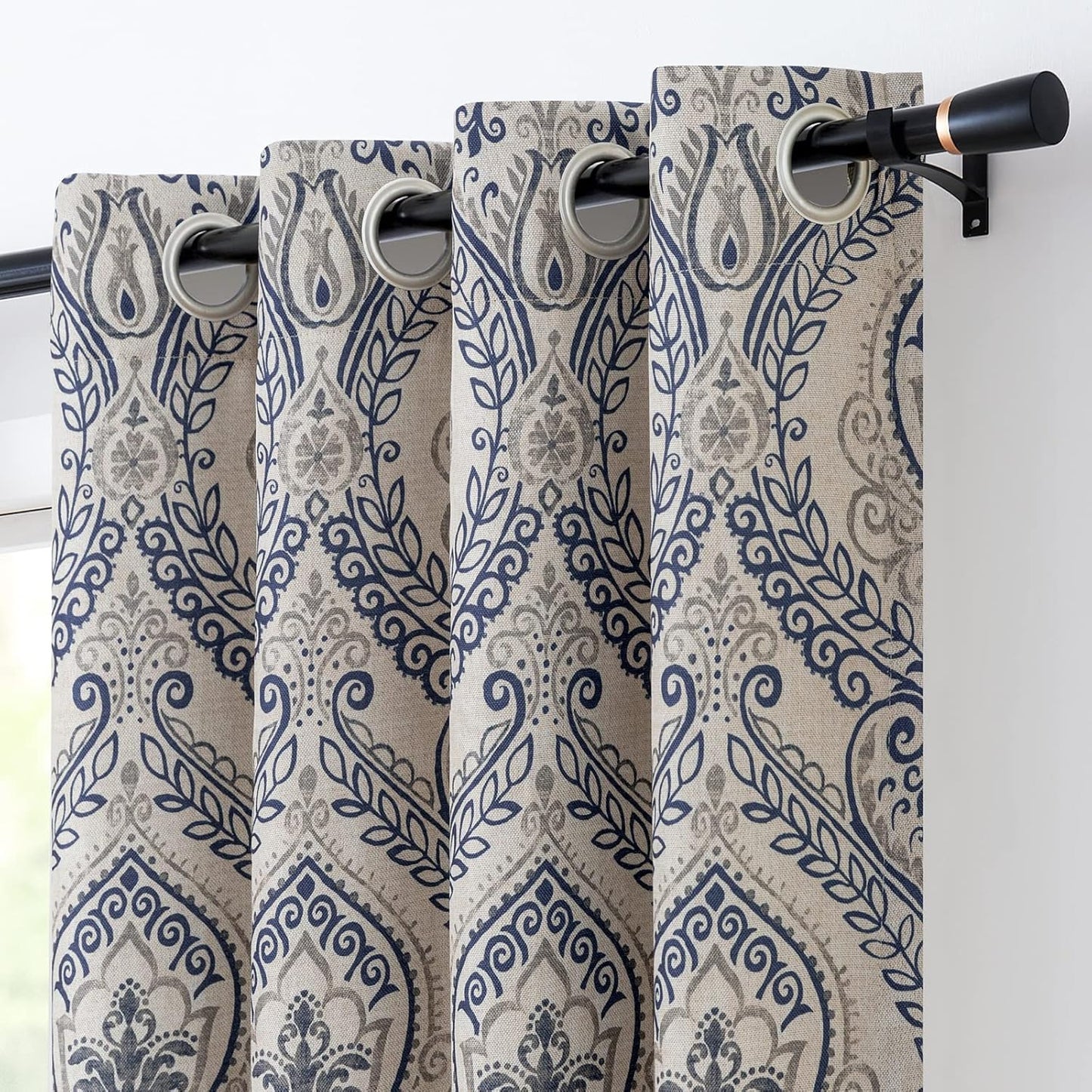 Vintage Paisley Medallion Curtains Set