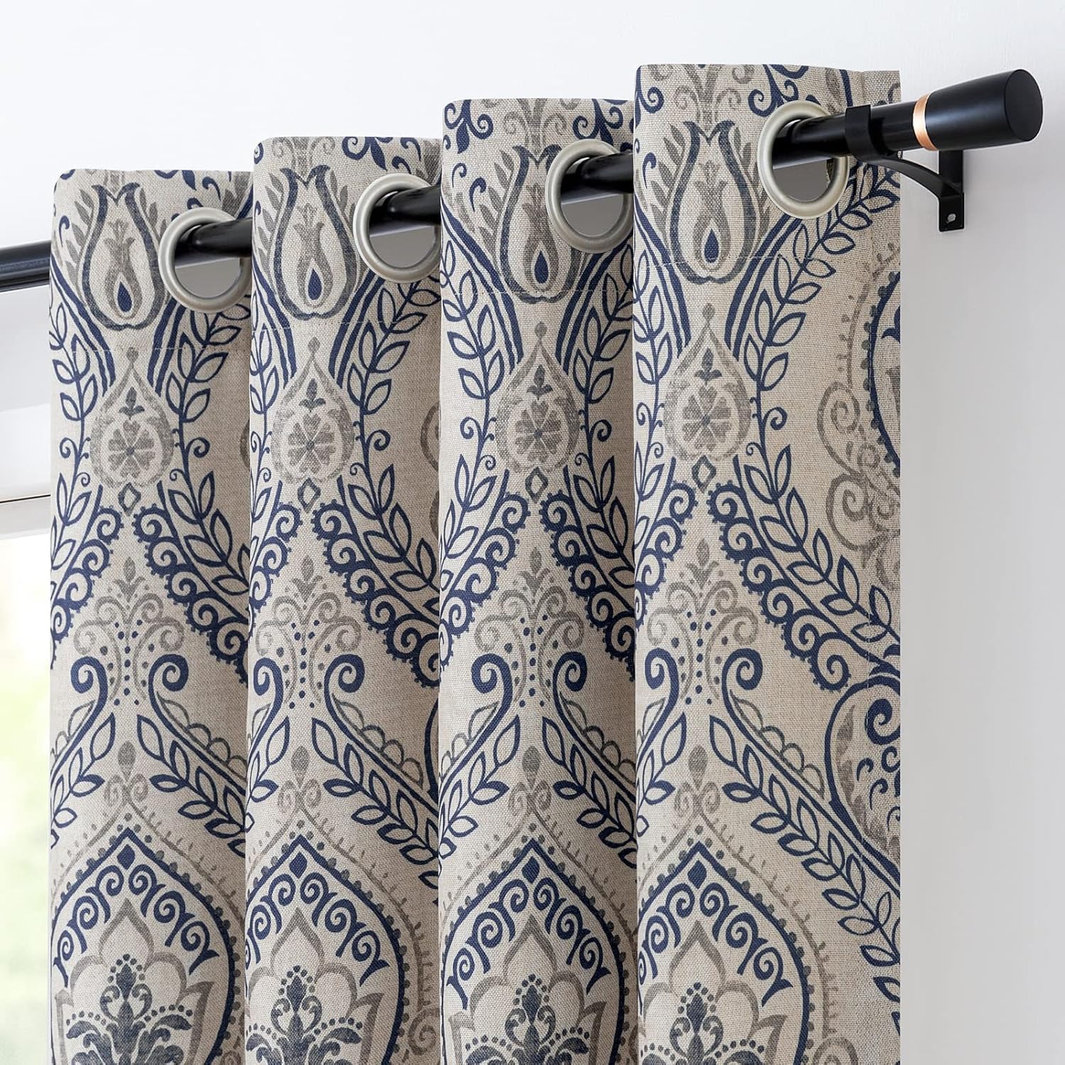 Vintage Paisley Medallion Curtains Set