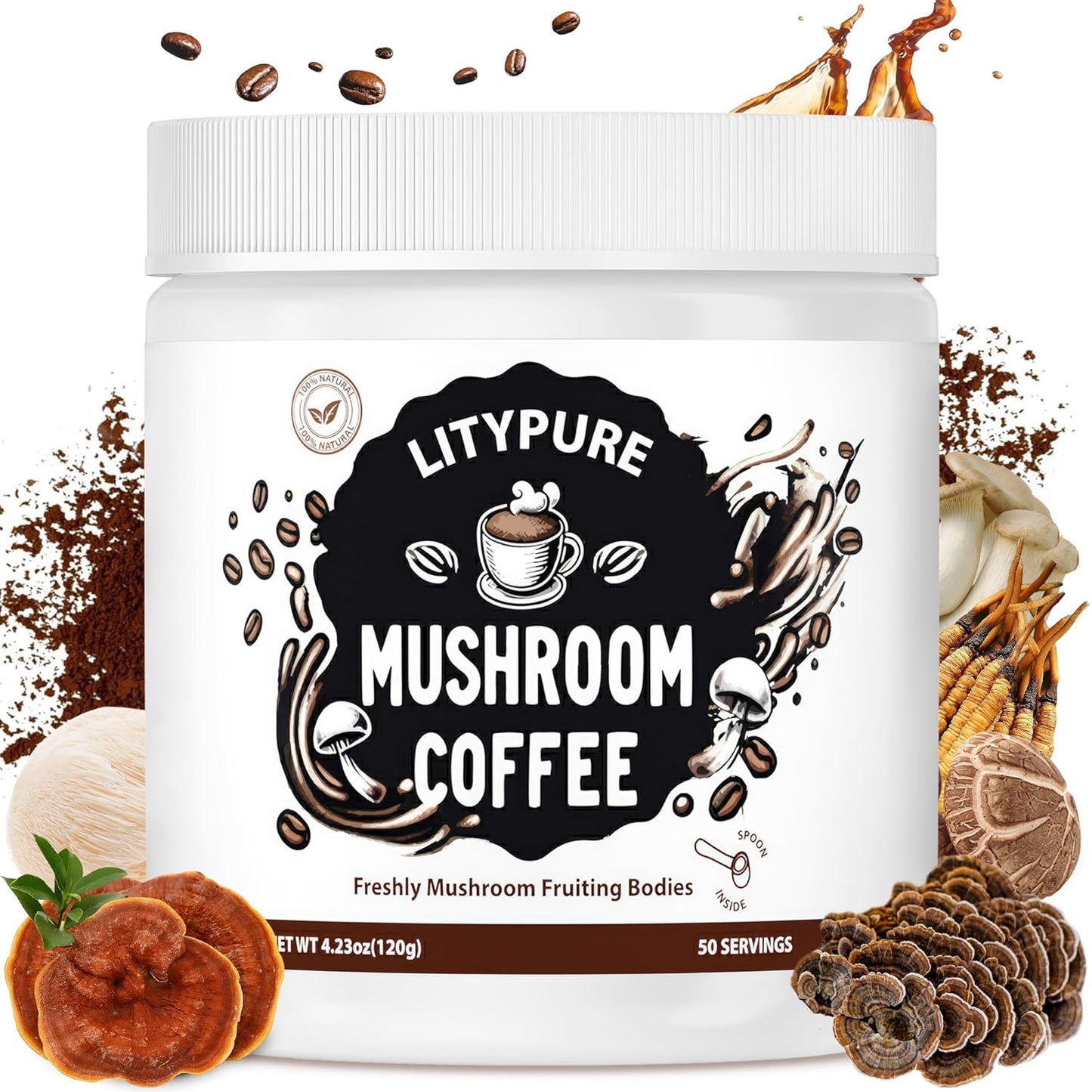 Litypure Mushroom Coffee for Focus & Immune Boost!