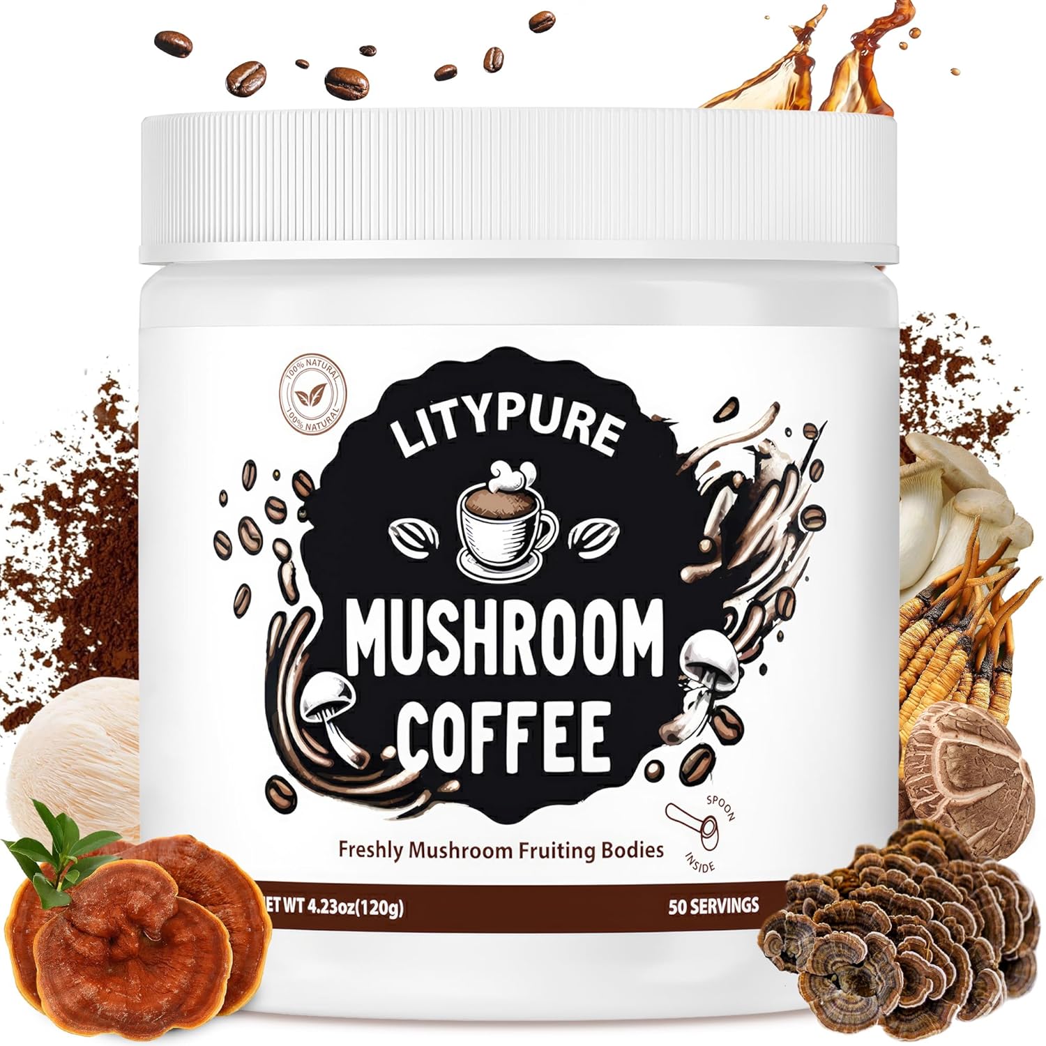 Litypure Mushroom Coffee for Focus & Immune Boost!