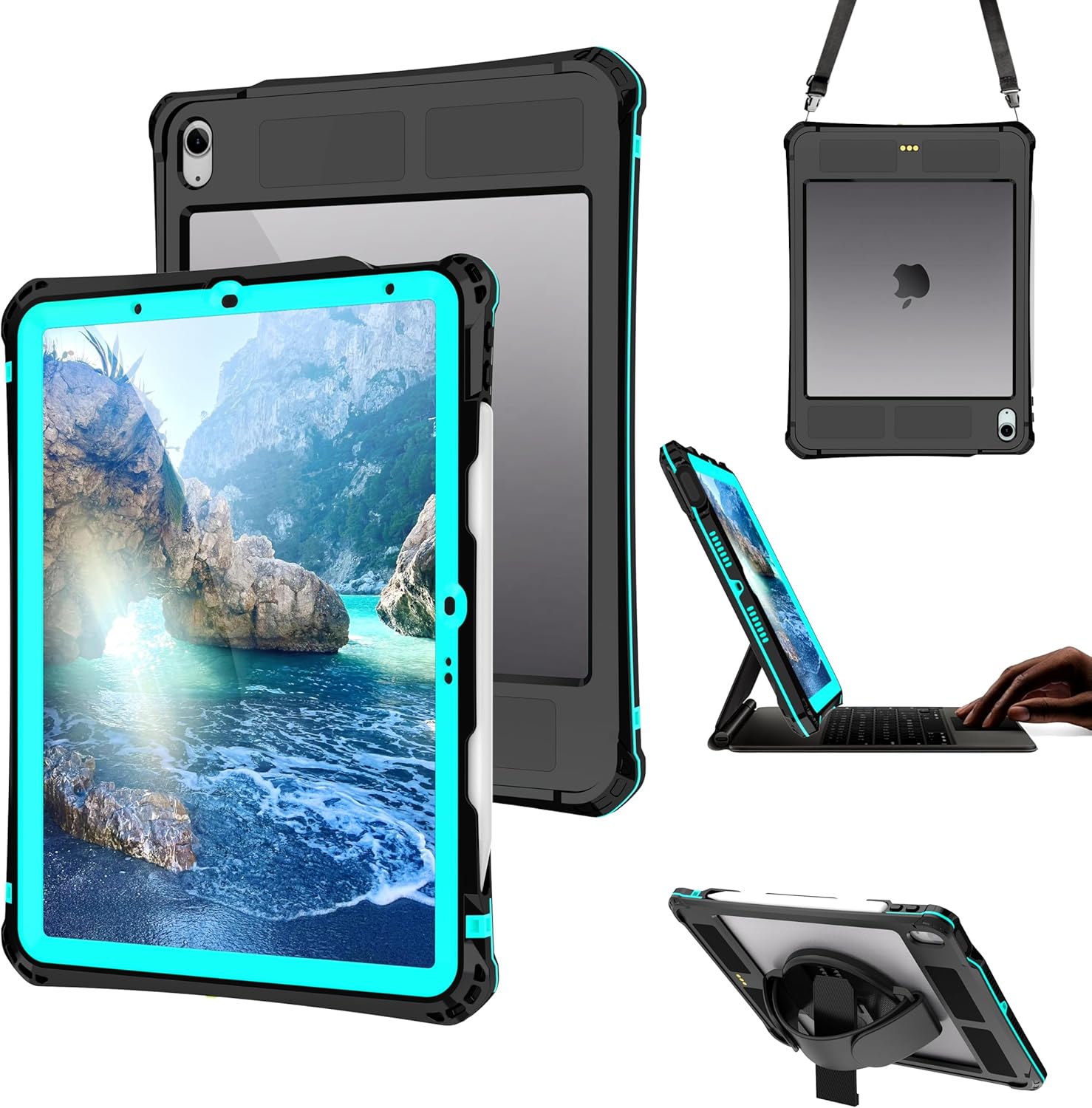 Waterproof Case for iPad Air 11 Inch with Built-in Screen Protector