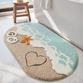 LUMI Beach Bathroom Rug 24in x 44in - Ocean Theme, Non Slip Comfort
