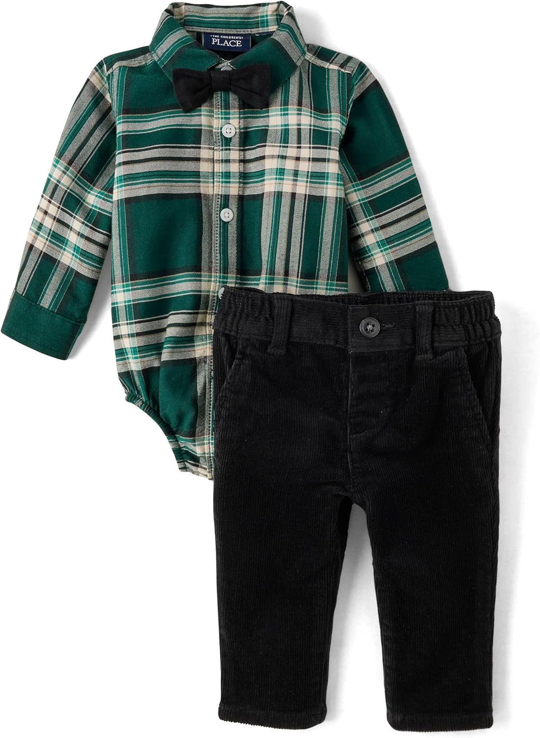 Stylish Baby Boys Button Down Shirt and Pants 2 Piece Outfit