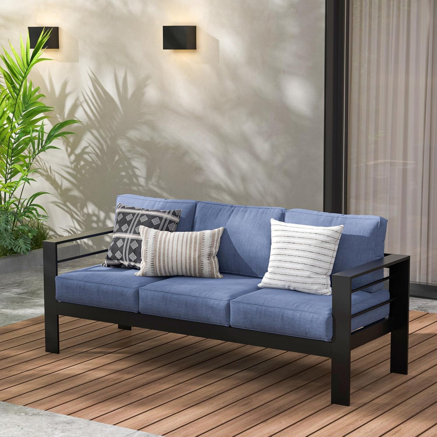Wisteria Lane Aluminum Sofa for All-Weather Outdoor Comfort
