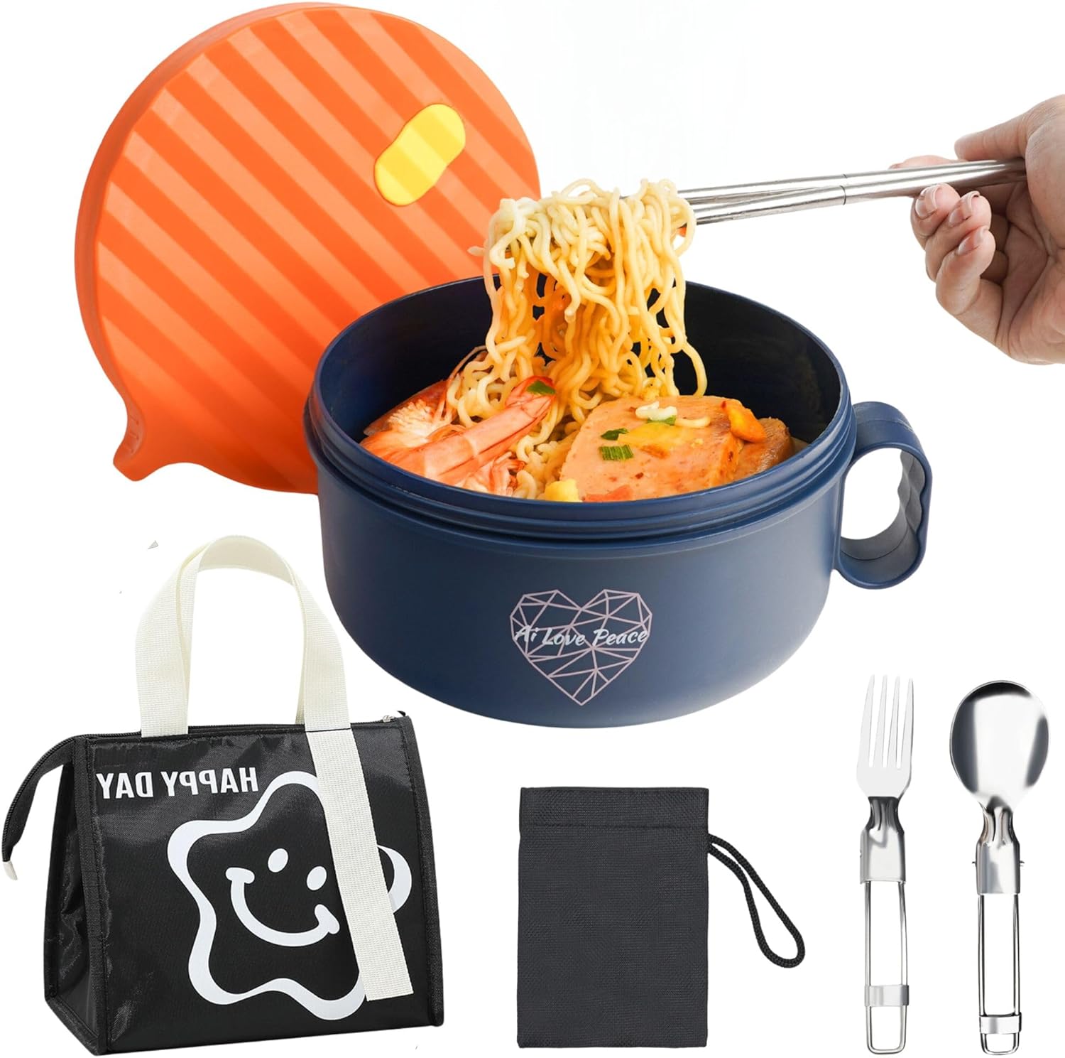 Insulated Ramen Bowl Set - Hot Meals On-The-Go!
