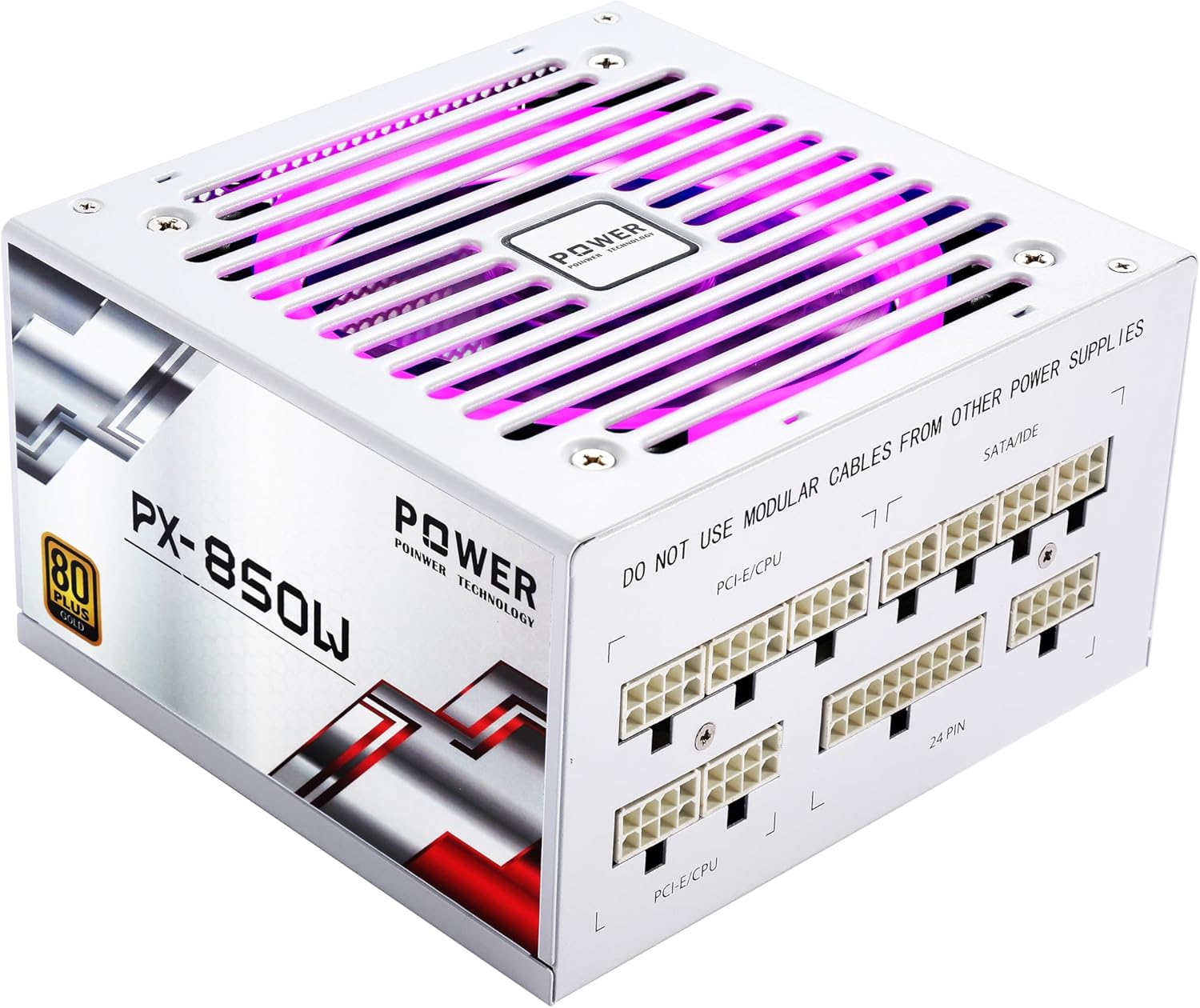 850W PSU Fully Modular Power Supply with Silent RGB Fan