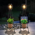 Solar Lights Outdoor 2 Pack with Plant Stands - Solar Floor Lamp