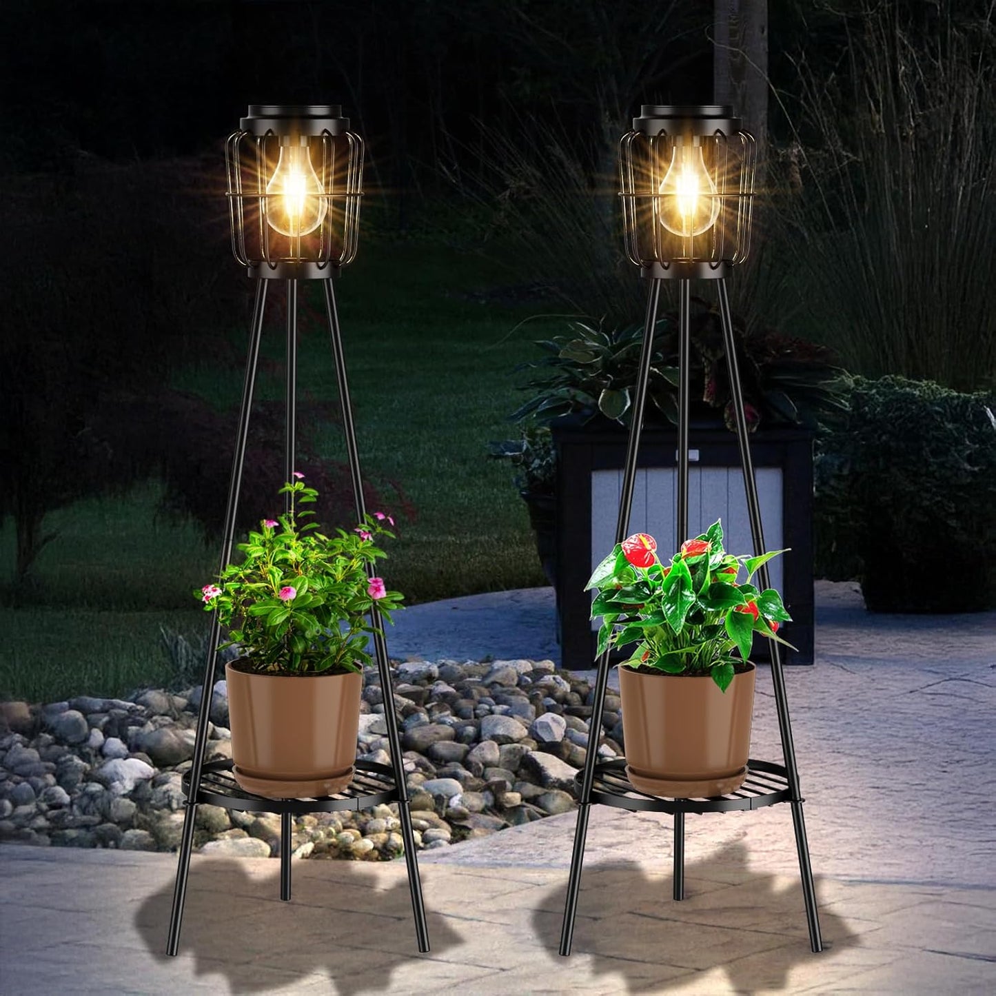 2 Pack Solar Lights Outdoor with Plant Stands for Your Garden