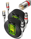 XLR Cables 50 ft 2 Pack for High-Fidelity Sound Quality