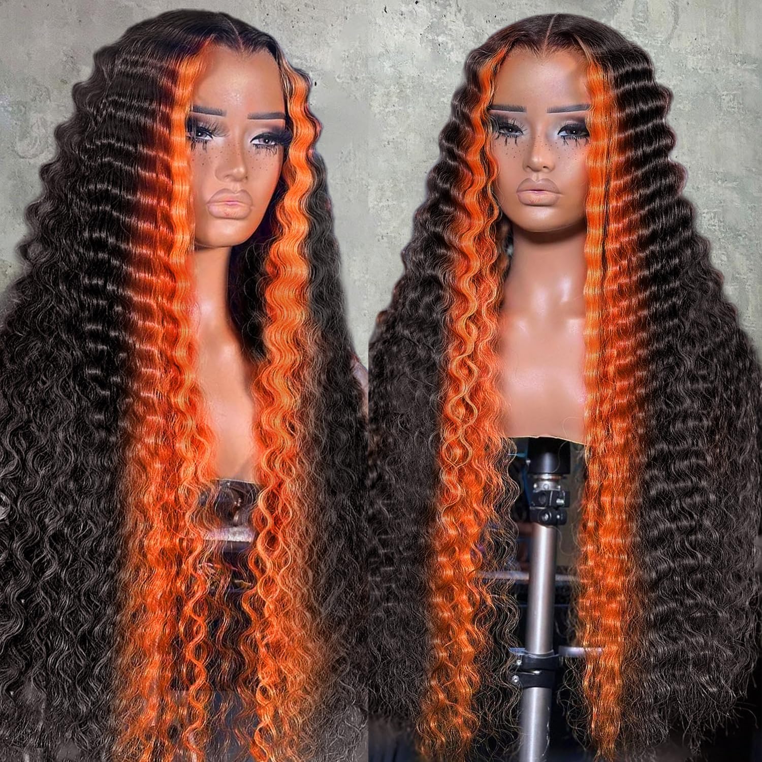 250 Density Ginger Deep Lace Front Wigs for Stunning Style