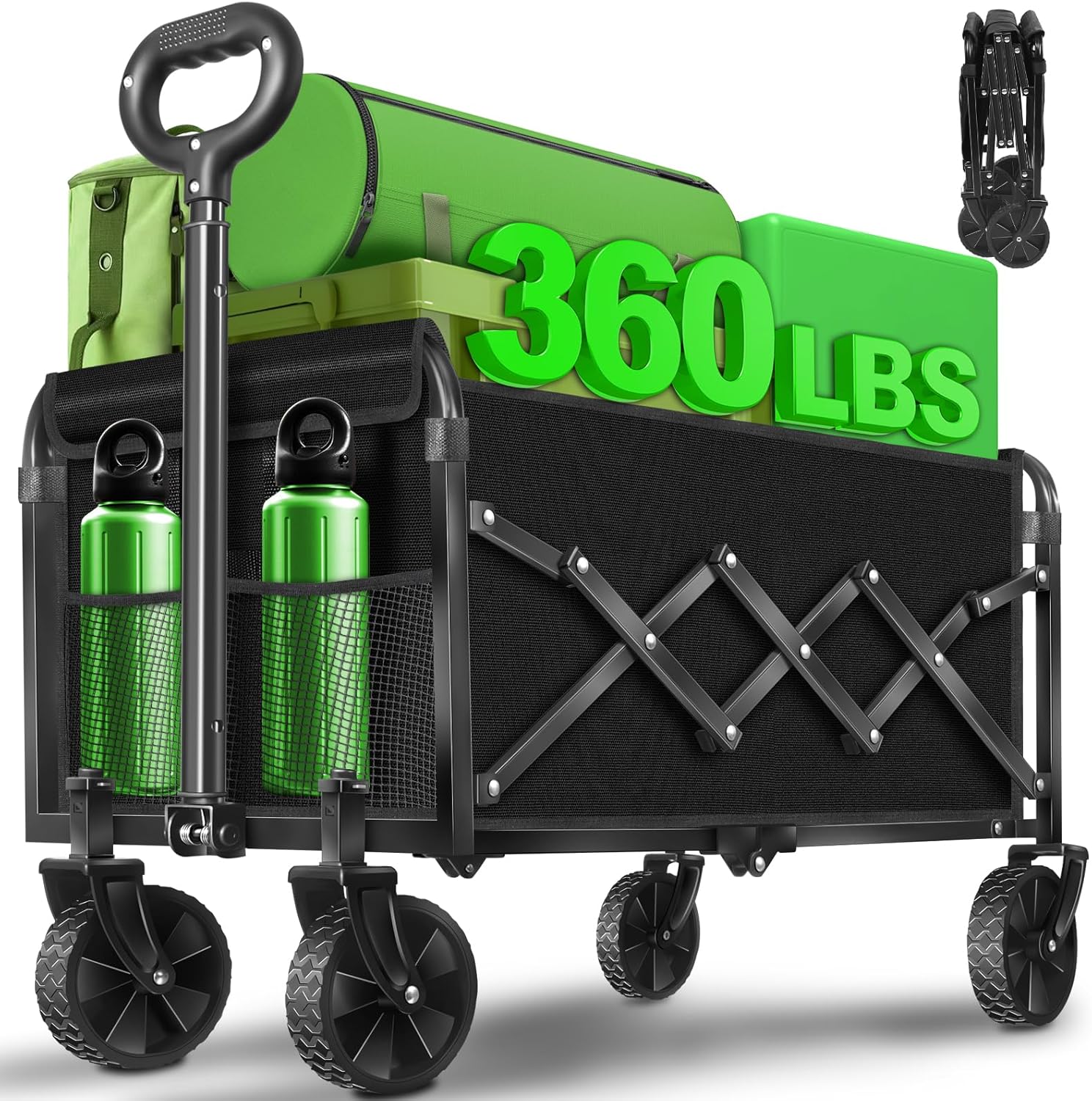 Collapsible Wagon Cart for Camping, Grocery, and Sports Use