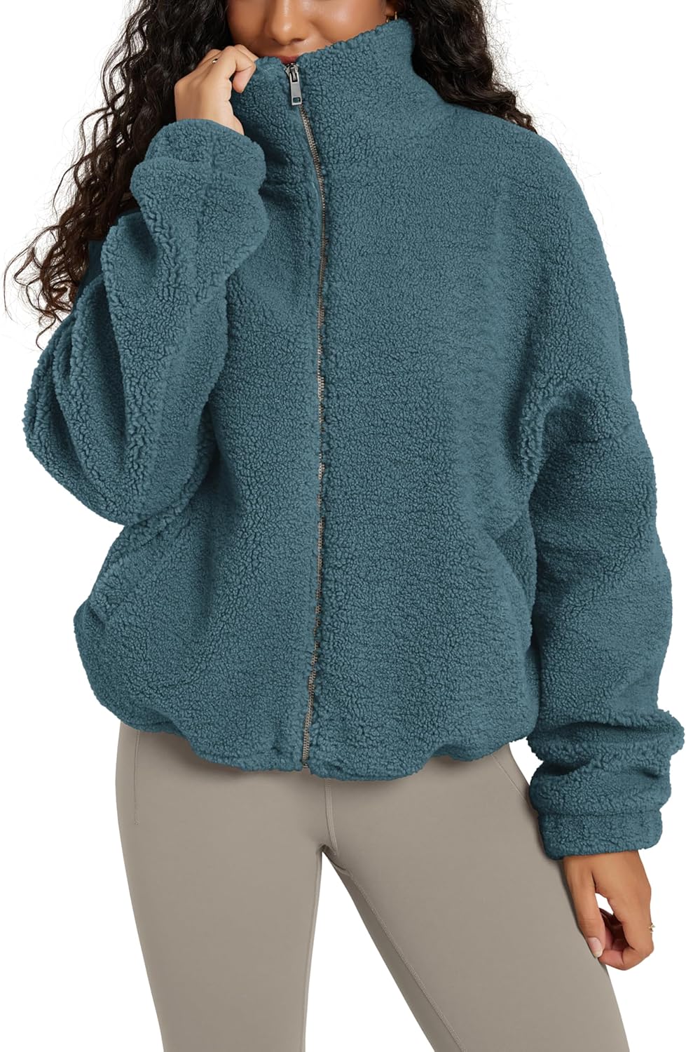 ODODOS Women's Sherpa Fleece Full-Zip Jacket for Cozy Comfort