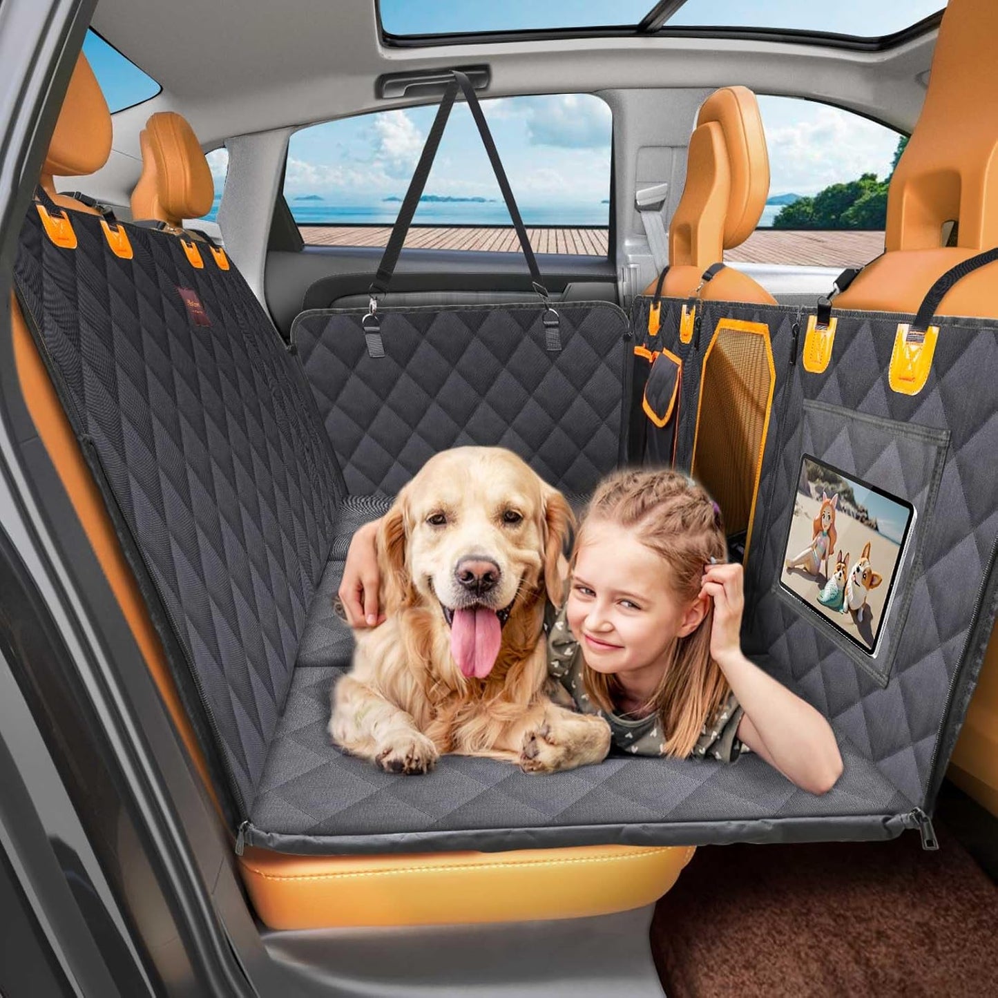 Back Seat Extender for Dogs - Comfortable Car Travel Bed