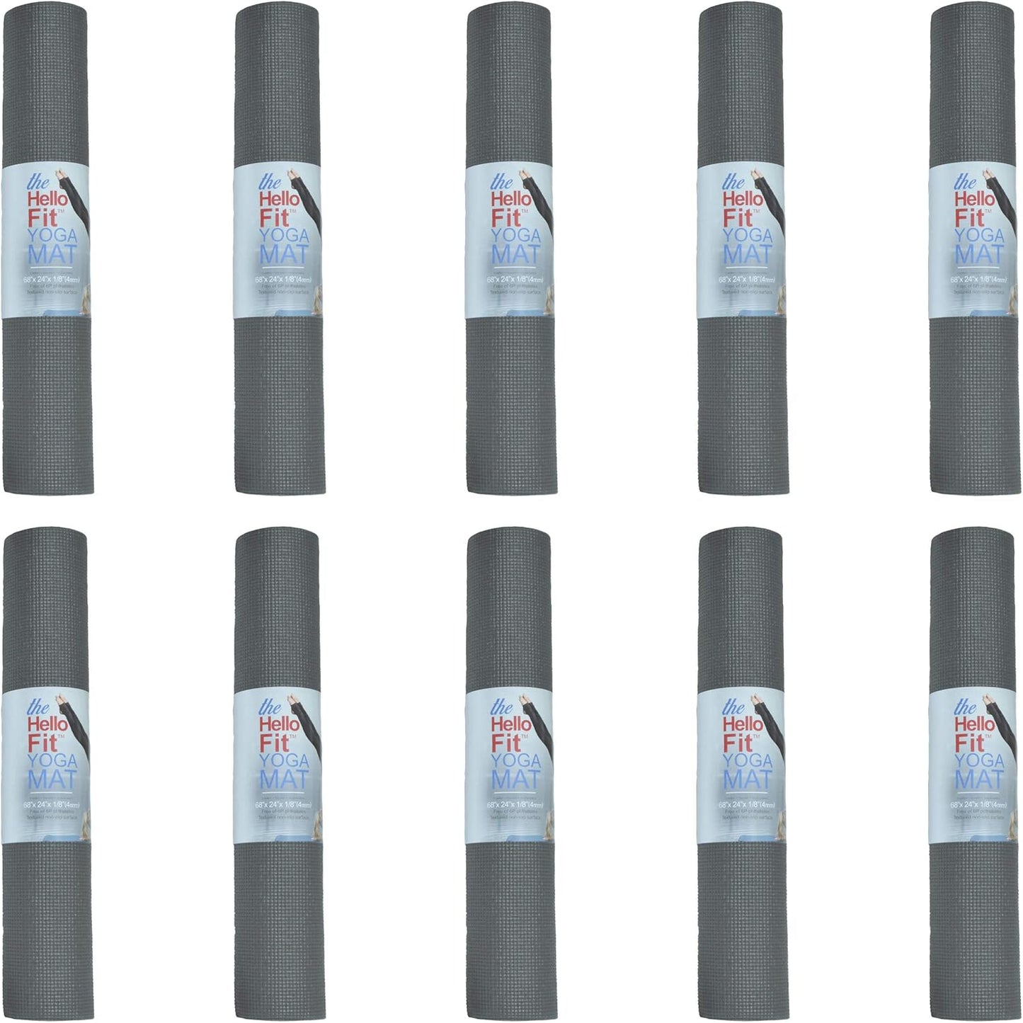 Hello Fit 10-Pack Yoga Mats: Non-Slip, Bulk & Non-Toxic!