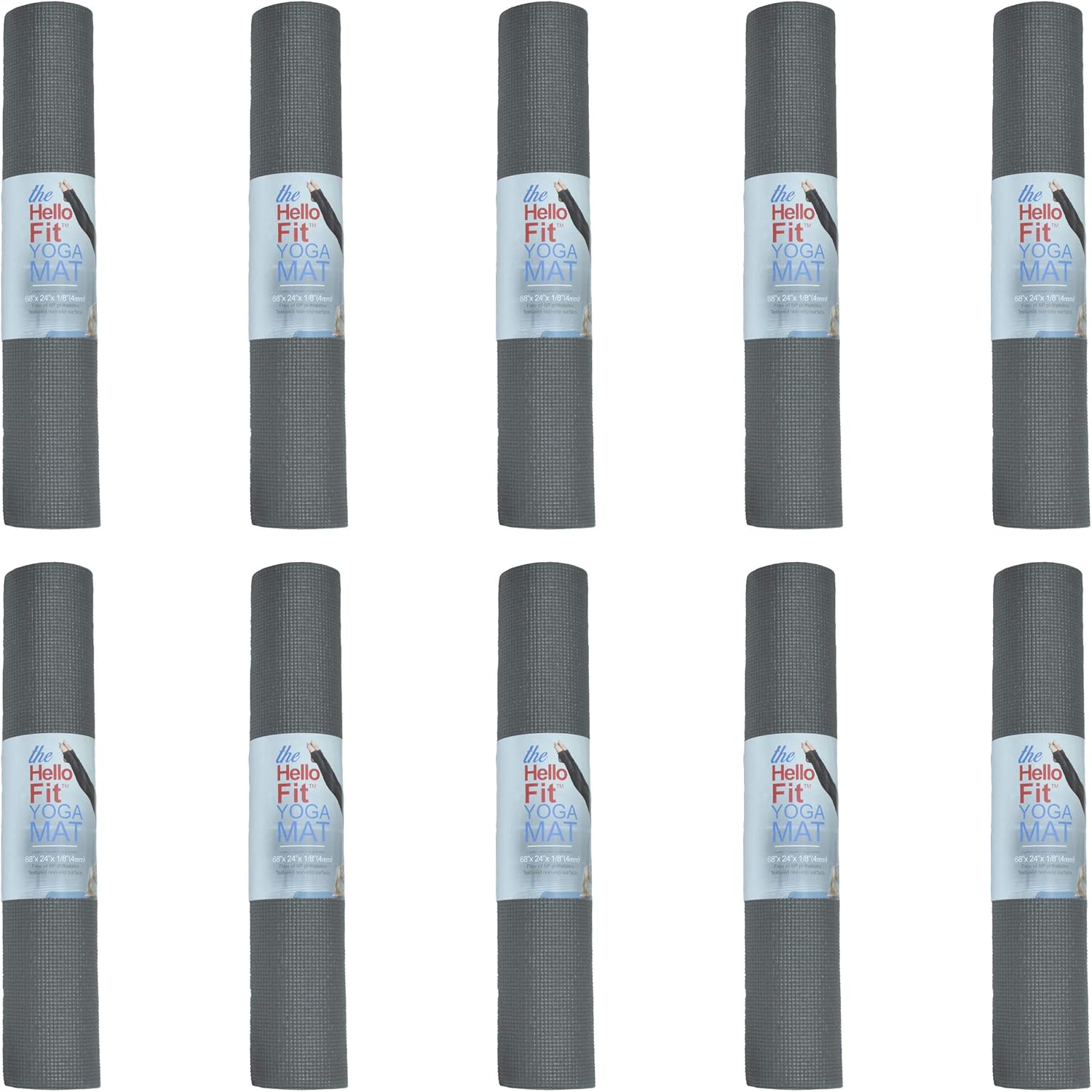 Hello Fit 10-Pack Yoga Mats: Non-Slip, Bulk & Non-Toxic!