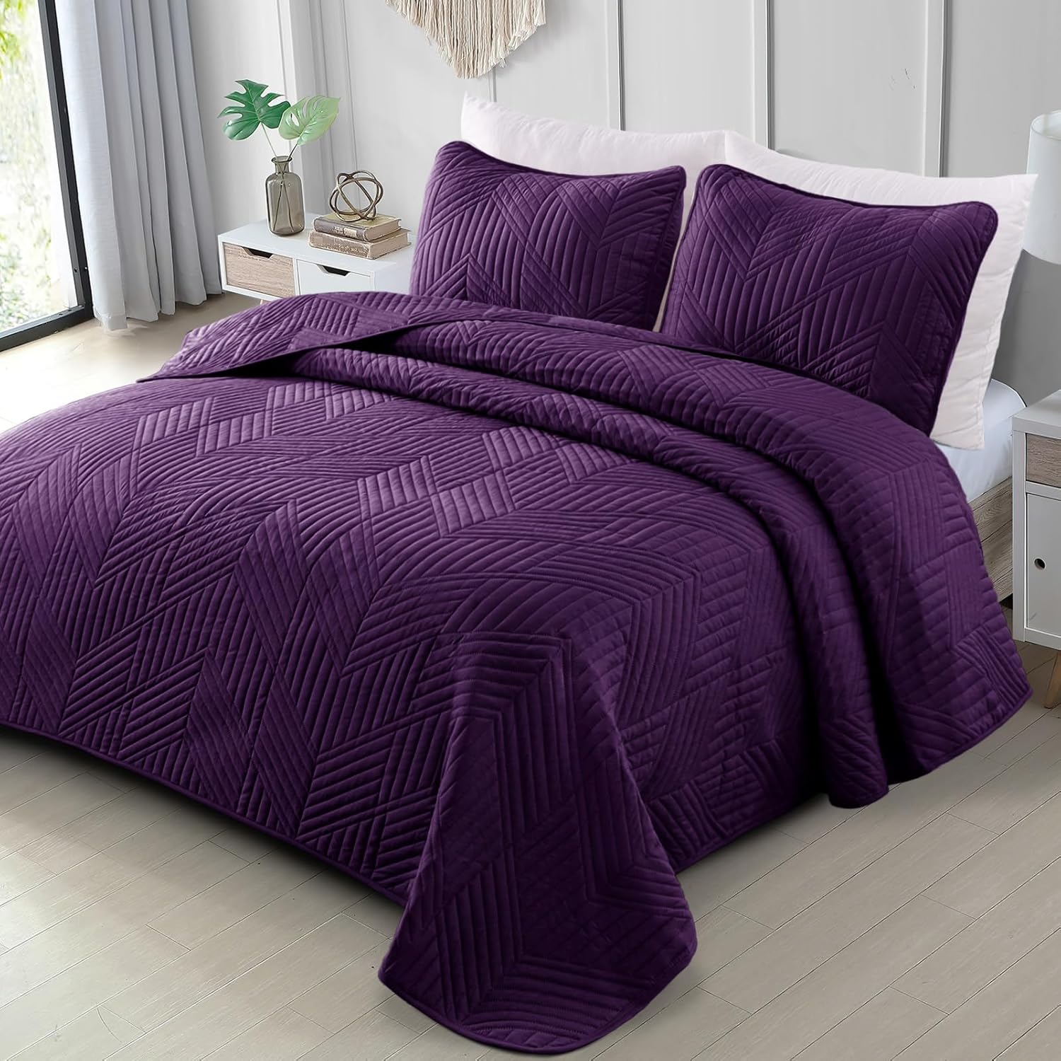 Exclusivo Mezcla Ultrasonic Full Queen Quilt Set for All Seasons