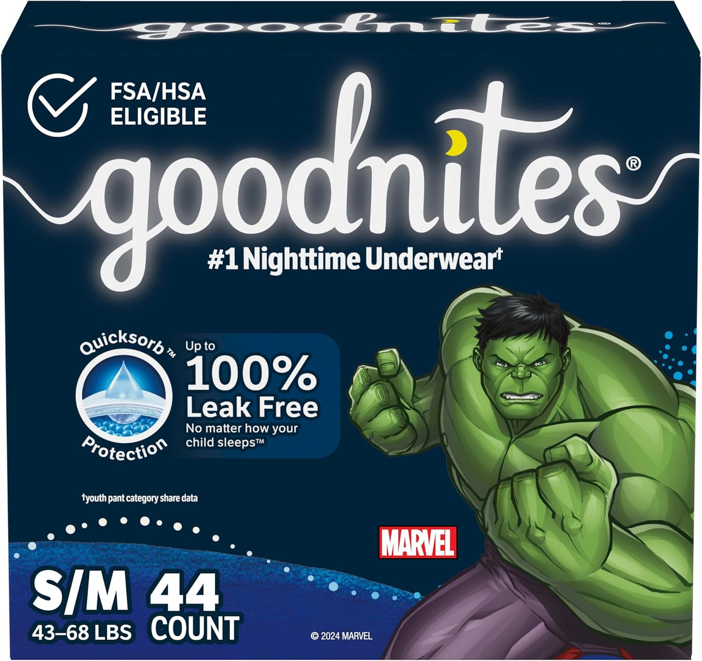 GoodNites Bedwetting Underwear, 44 Ct, Size S/M
