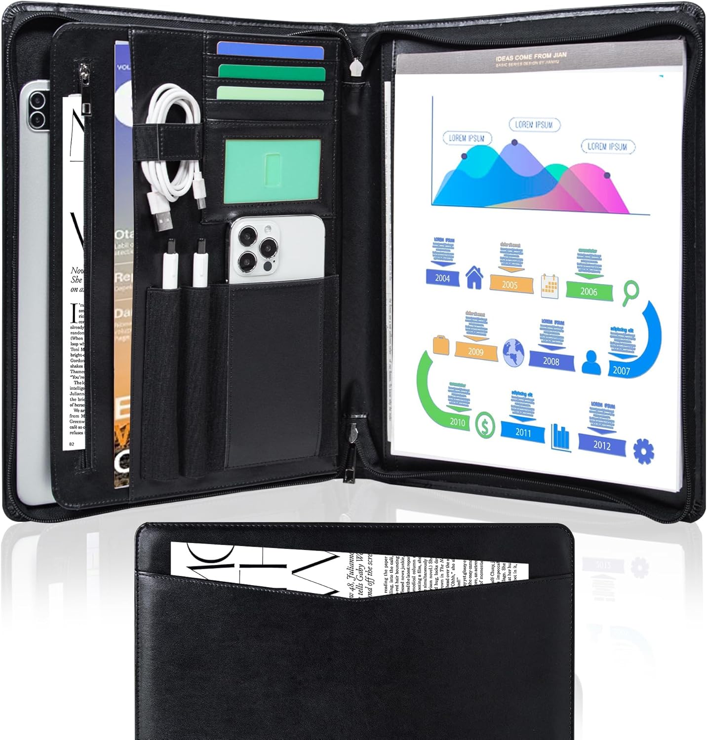 Calfinder Vegan Leather Business Padfolio for Professionals
