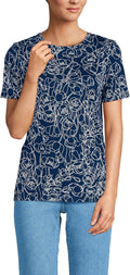 Lands' End Women's Relaxed Supima Cotton Crew Neck (Style LFHL)