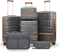 Luggage Sets Suitcase with Spinner Wheels 6-Piece Set - Travel Ready