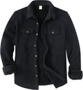 Men's Sherpa Lined Fleece Plaid Flannel Shirt Jacket - Warm Layering