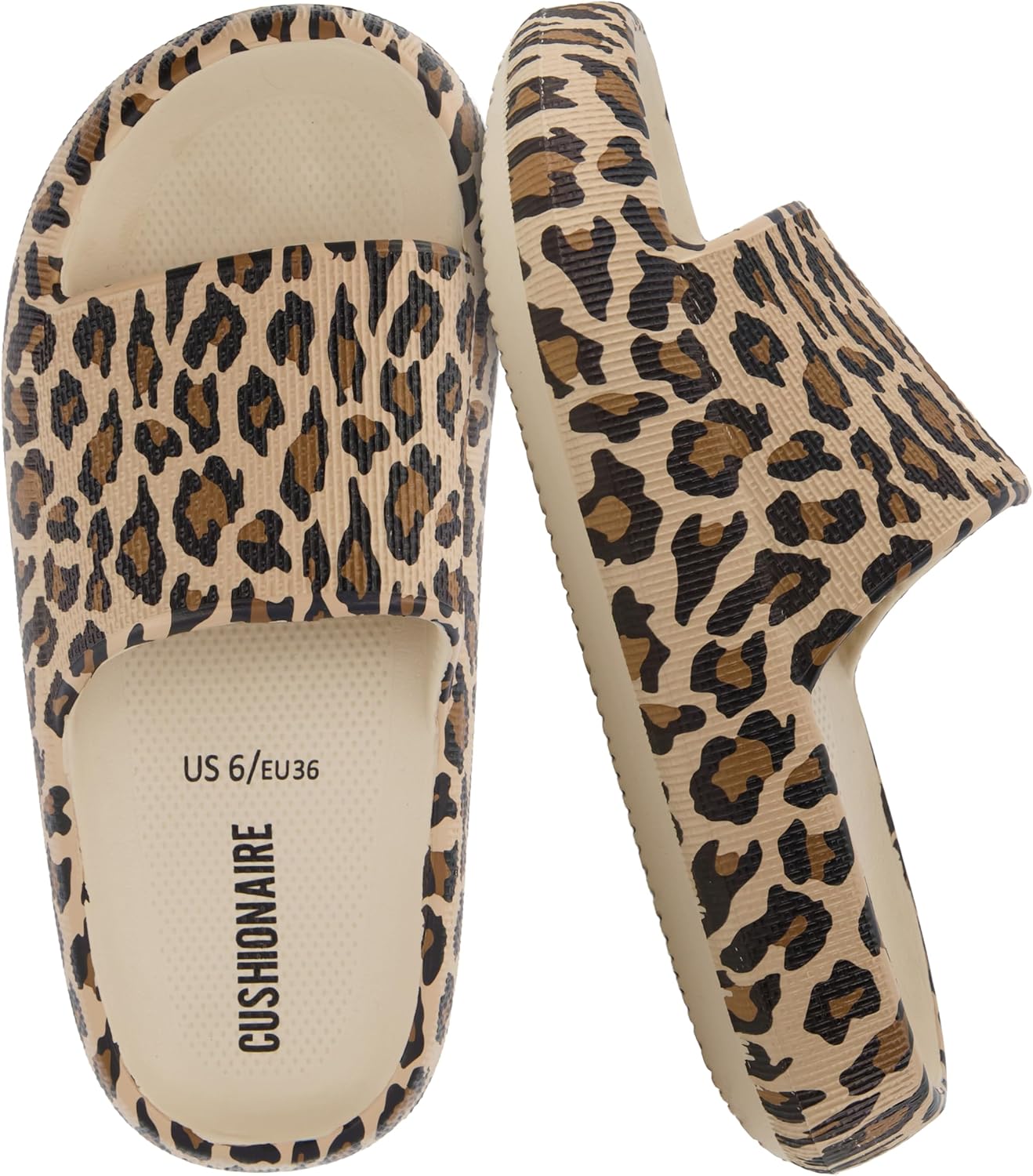 CUSHIONAIRE Feather EVA Slides for Women - Comfortable Slip On