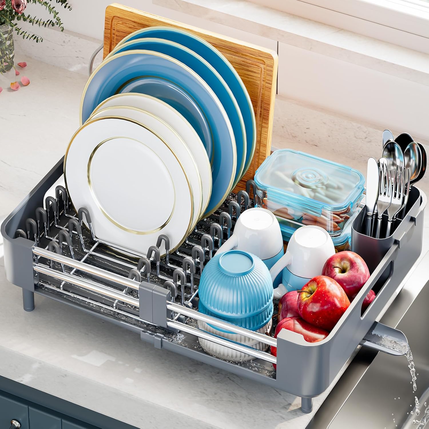 Dish Racks for Kitchen Counter - Stainless Steel Drying Rack