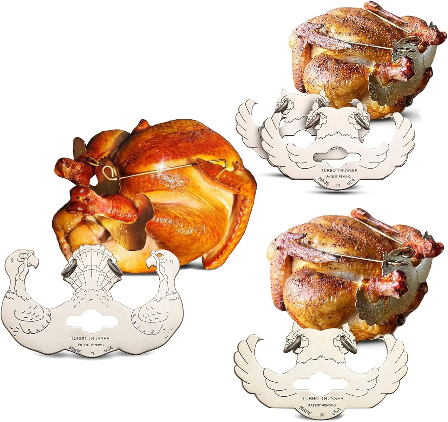 Tri Pack Poultry Trusser for Juicier Meat, Dishwasher Safe