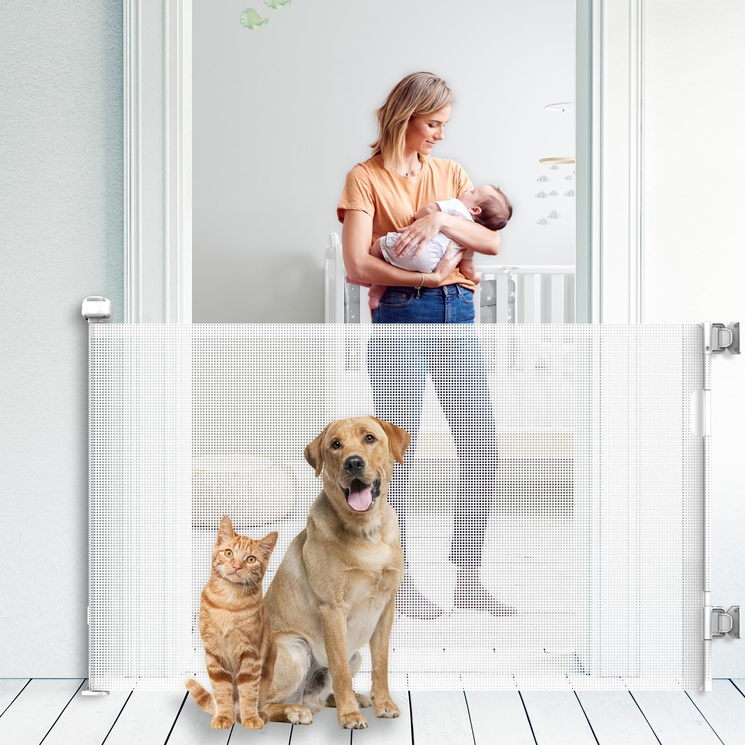 Retractable Baby Gate for Stairs - Safe & Versatile Solution