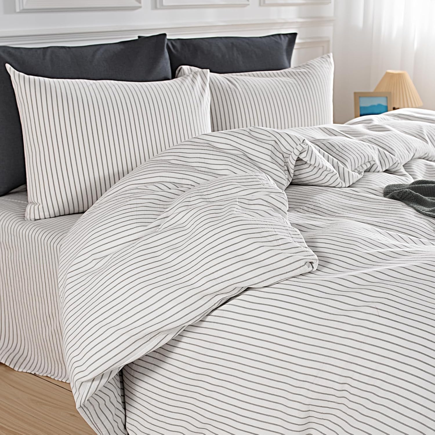 NEXHOME PRO Striped Duvet Cover King Size for Cozy Bedrooms