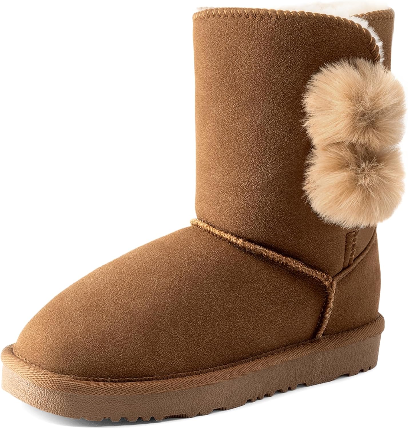 DREAM PAIRS Kids Winter Snow Boots with Faux Fur Lining
