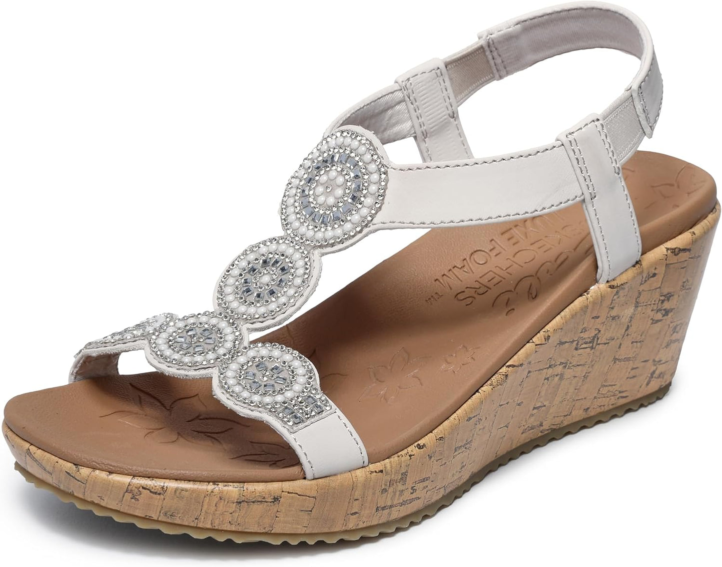 Skechers Women's Beverlee-Date Glam Sandal Wedge for Comfort