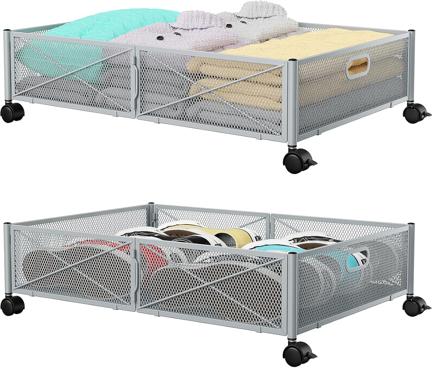 PHINOX Under Bed Storage Containers with Wheels for Organization