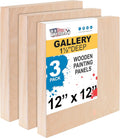 U.S. Art Supply Unfinished Cradled Wood Panels 12x12 in - Sturdy