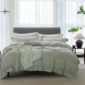 Cooling Full Duvet Cover Set 3 Pieces - Washed Cotton Full 80in x 90in