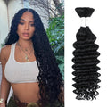 Human Braiding Hair 24 in Deep Water Wave Bulk - Natural Wet Look