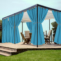 Grommet Outdoor Curtains for Patio Waterproof 8 Pack - Teal panels