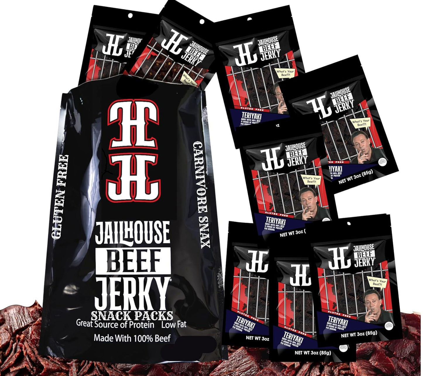JailHouse Beef Jerky Teriyaki - High-Protein Snack for Adults