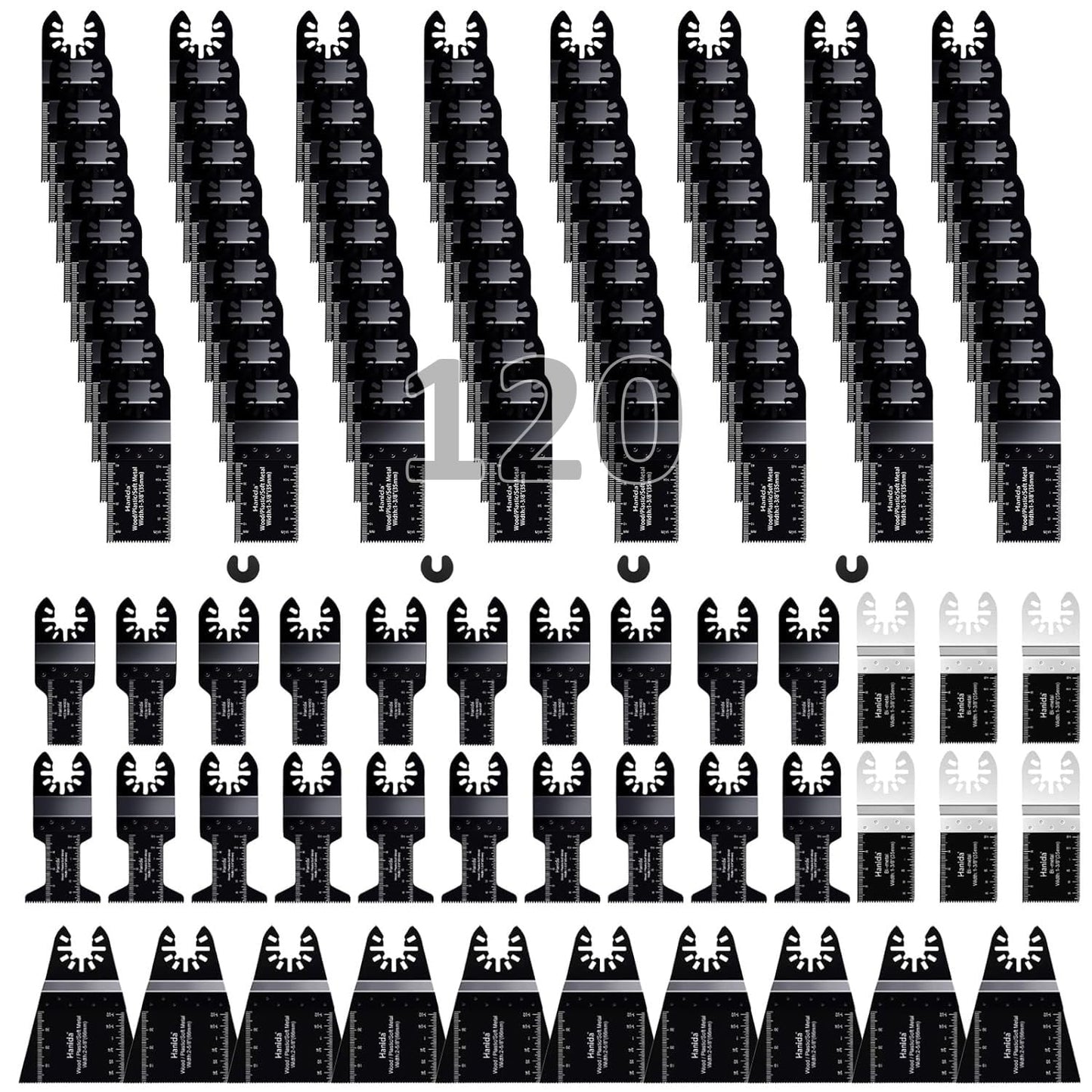 120 Pcs Oscillating Saw Blades for Wood and Metal Cutting